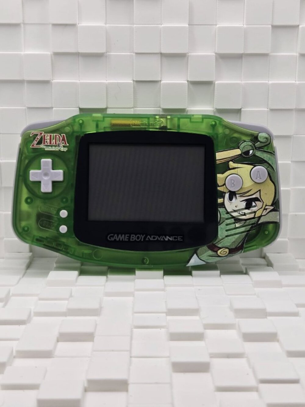 Nintendo Game Boy Advance Zelda Minish Cap Custom Reshell Green Clear Tested